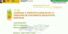 Mesa redonda: Licencias y aspectos legales de la creación de contenidos educativos digitales