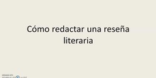 La reseña literaria: vídeo interactivo