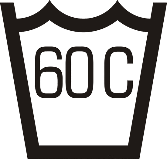 Lavado a máquina normal, temperatura máxima 60 grados