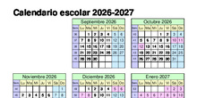 Calendario escolar 2026-2027