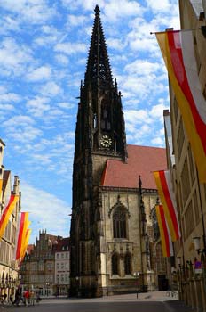 Zona comercial e histórica de Muenster, Alemania