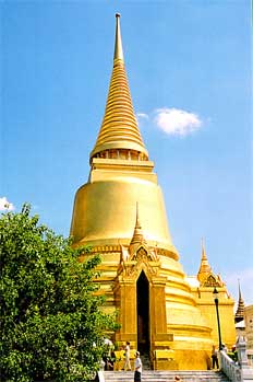 Plano de stupa dorada, Bangkok, Tailandia