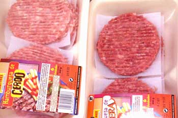 Hamburguesas envasadas al vacío