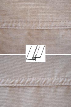 Costura francesa con puntada de cadeneta