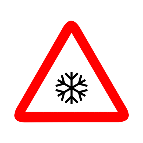 Peligro: Pavimento deslizante por hielo o nieve