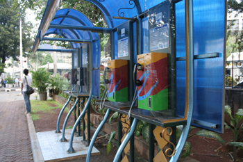 Cabinas de teléfono, Jakarta, Indonesia