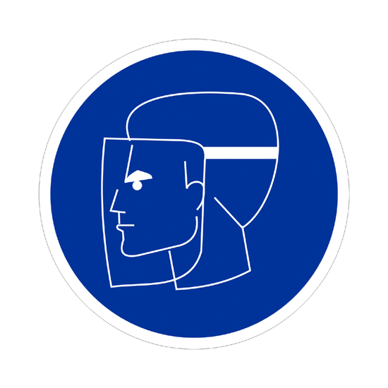 Uso obligatorio de protector facial