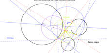 Centro radical de 3 circunferencias