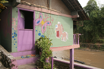 Casa decorada, Copiriver, Jogyakarta, Indonesia