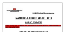 matrícula inglés junio 2019