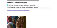 Die Arbeit in Indien: Die Adivasi (Arbeitsblatt) - 3º ESO 
