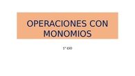 Operaciones con monomios