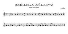 PARTITURA ¡QUÉ LLUEVA, QUÉ LLUEVA!