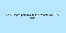 12.2. Etapas políticas de la democracia (1977-2015)