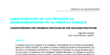 Caracterizacion de los procesos de retroalimentación en la practica docente .Edgar Alirio. Cecilia Zambrano