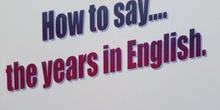 ENGLIHS WITH SARAH: YEARS IN ENGLISH