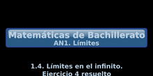 AN1. 1.4 Límites en el infinito. Ejercicio 4 resuelto