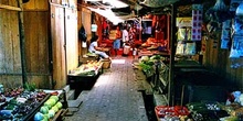 Mercado de frutas y verduras, Sulawesi, Indonesia