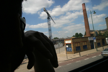 Persona en autobús de Londres, Reino Unido
