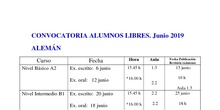 exámenes libres y fechas revisión junio 2019