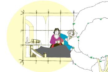 Primera salida. Don Quijote en el dormitorio