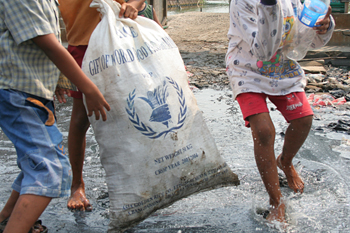 Recolectores de plástico, Jakarta, Indonesia