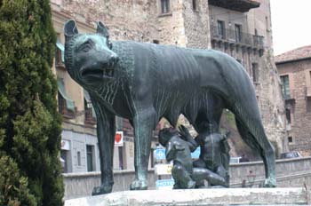 Escultura de Rómulo y Remo