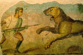 Pintura romana en el Museo Romano de Mérida, Badajoz