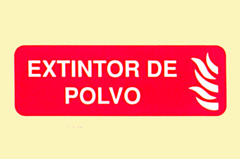 Incendio: extintor de polvo rectángular