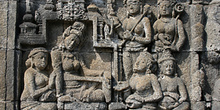 Detalle de relieves, Templo Borobudur, Jogyakarta, Indonesia