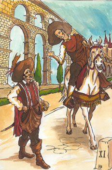 Pablos con un soldado en Segovia