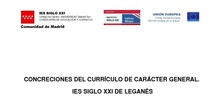 Concreción Curricular IES SIGLO XXI