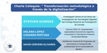 Charla coloquio: "Transformación metodológica a través de la digitalización"