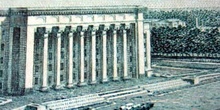 Ilustración antigua de un edificio monumentalista