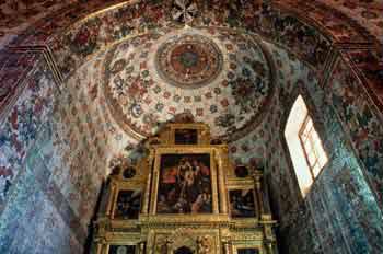 Vista interior del templo de San Jerónimo de Tlacochahuaya, Méxi