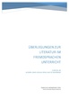 Überlegungen zur Literatur im Fremdsprachenunterricht