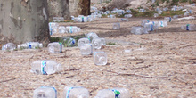 Botellas tiradas en el suelo