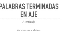 PRIMARIA - 5º -  LENGUA -  PALABRAS TERMINADAS EN AJE - FORMACIÓN