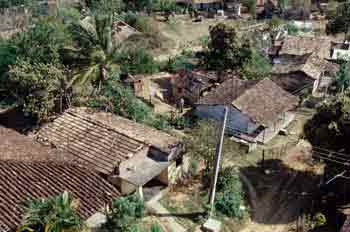 Vista aérea de un pueblo, Cuba