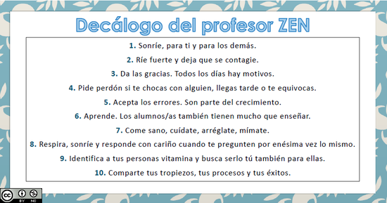 Decálogo del profesor zen