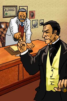 El secreto de Wilhelm Storitz: Wilhelm Storitz discutiendo con e