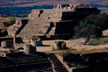 Templo de las ruinas de Monte Albán, Oaxaca, México