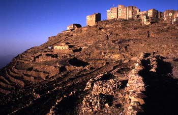 Edificaciones en Shahara, Yemen