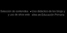 Ponencia de D. Ignacio Alba y D. Luis Martín: "Uso didáctico de los blogs y sites en Educación Primari