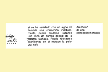 Signo de corrección: anulación de una corrección