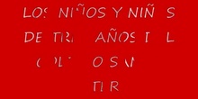 Felicitación de niños de tres años.