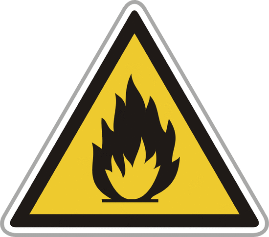 Peligro materiales inflamables