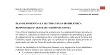 PLAN DE FOMENTO A LA LECTURA