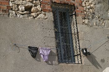 Ropa tendida al sol, Sacramenia, Segovia, Castilla y León