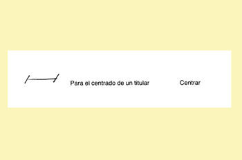 Signo de corrección: centrar